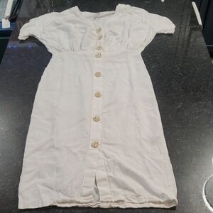 Trf Collectuon Elegant White Button-Up Maxi Dress